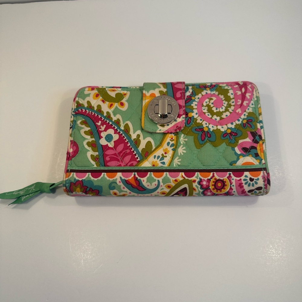 Vera Bradley Turn-Lock Wallet in Tutti Frutti Paisley Pattern